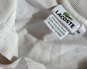 Lacoste Polo Shirt 80s Cream Collared Shirt Izod Crocodile T-shirt Retro  Preppy Collar Top Basic Simple Plain Neutral Vintage 1980s Small S - Etsy