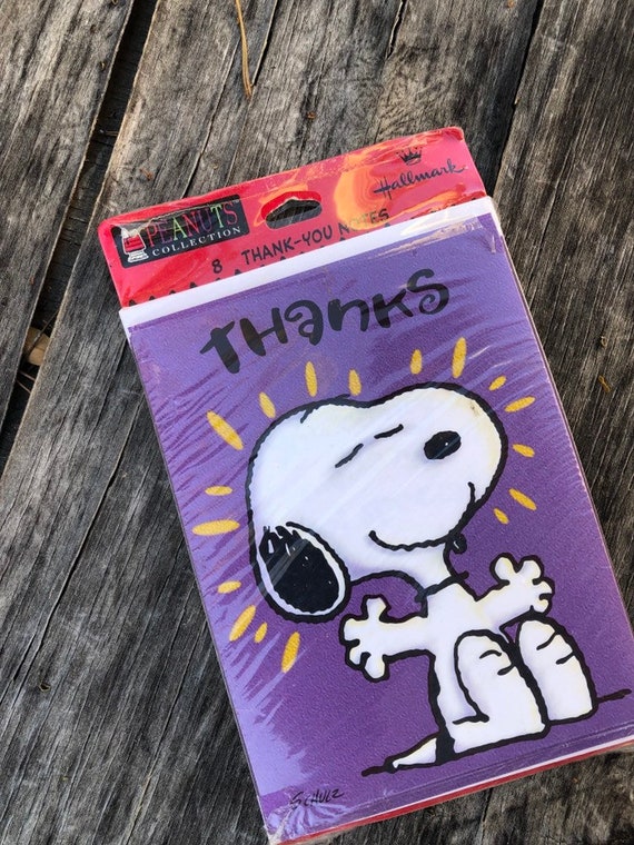 Vintage Snoopy Thank You Notes 80s Peanuts Snoopy Collectible Etsy Israel