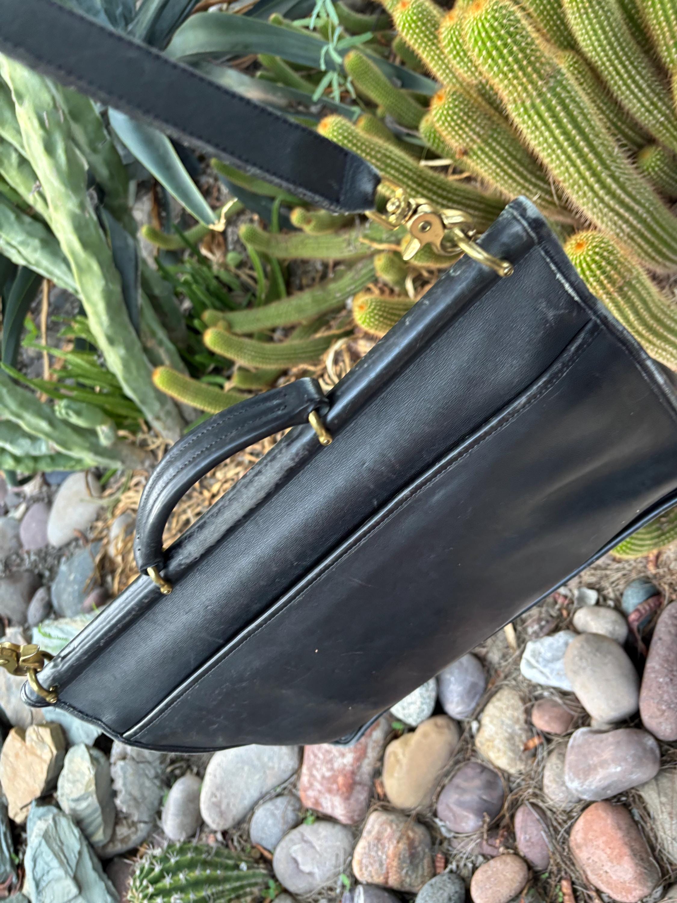 バッグ vintage coach old archive Beekman Bag Vintage Coach Leather Laptop Bag, Beekman H6C5266 Black Leather
