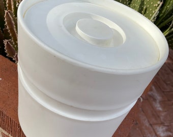 Vintage Heller Ice Bucket, Sergio Asti Heller melamine off white matte  Ice Bucket,70s mod barware space age serving accessory READ DETAILS