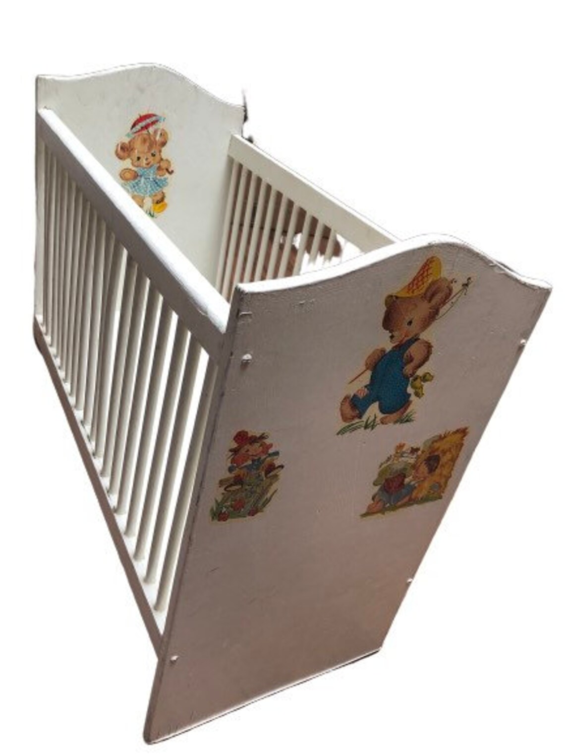 Vintage doll crib wooden pretend play toy crib babys room Etsy