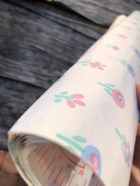 Vintage tulip peel and stick paper, Marimekko STYLE mod wallpaper, pastel tulip floral graphic wallpaper drawer liner craft READ DETAILS