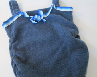 Upcycled vintage cashmere sweater - lush blue camisole tank newly modern re - imagined