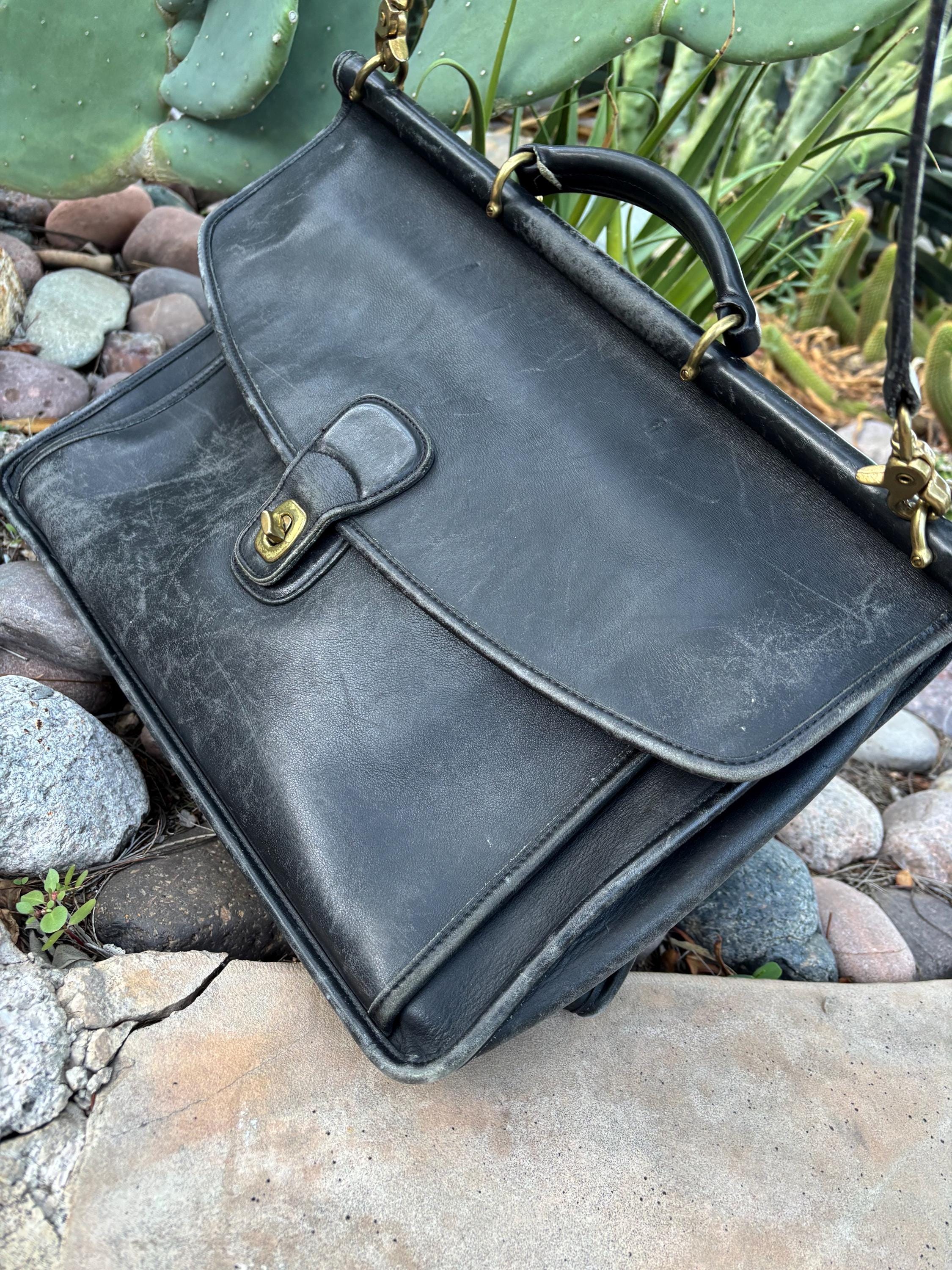 Vintage Coach Leather Laptop Bag, Beekman H6C5266 Black Leather