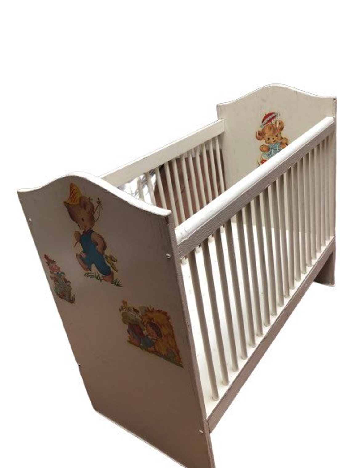 Vintage doll crib wooden pretend play toy crib babys room Etsy