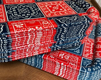 Vintage metal patchwork tray set, hippie camping cafeteria STYLE tin trays, bandana look tiny house cabin TV tray set of 24 READ Details