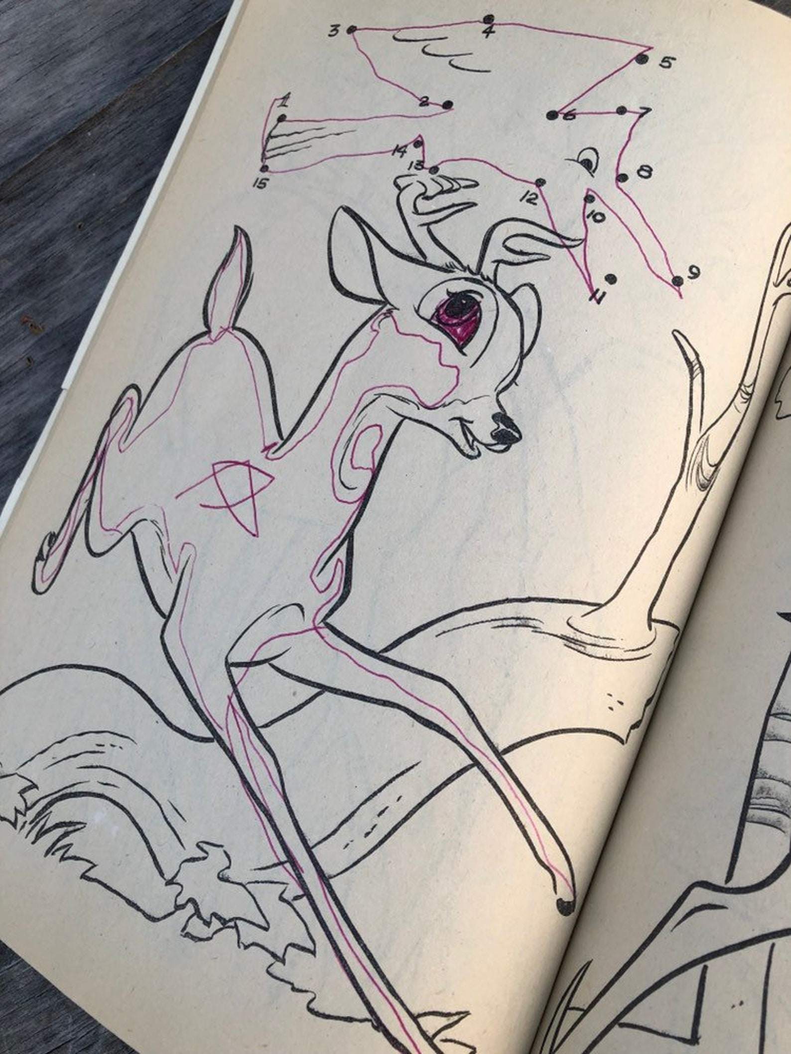 Vintage Bambi Coloring Book 70s Walt Disney Connect the Dots - Etsy