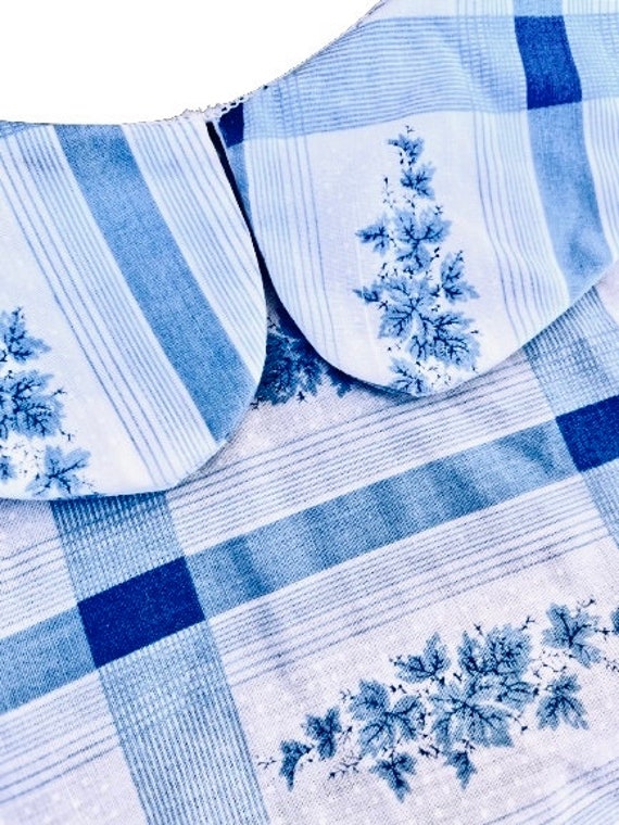 Vintage mod blouse floral wallpaper paper bag tie… - image 8