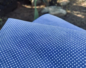Vintage Ralph Lauren polka dot sheet set , royal blue and white polka dot cotton bedding, RL graphic Queen Fitted + Flat no pillowcase