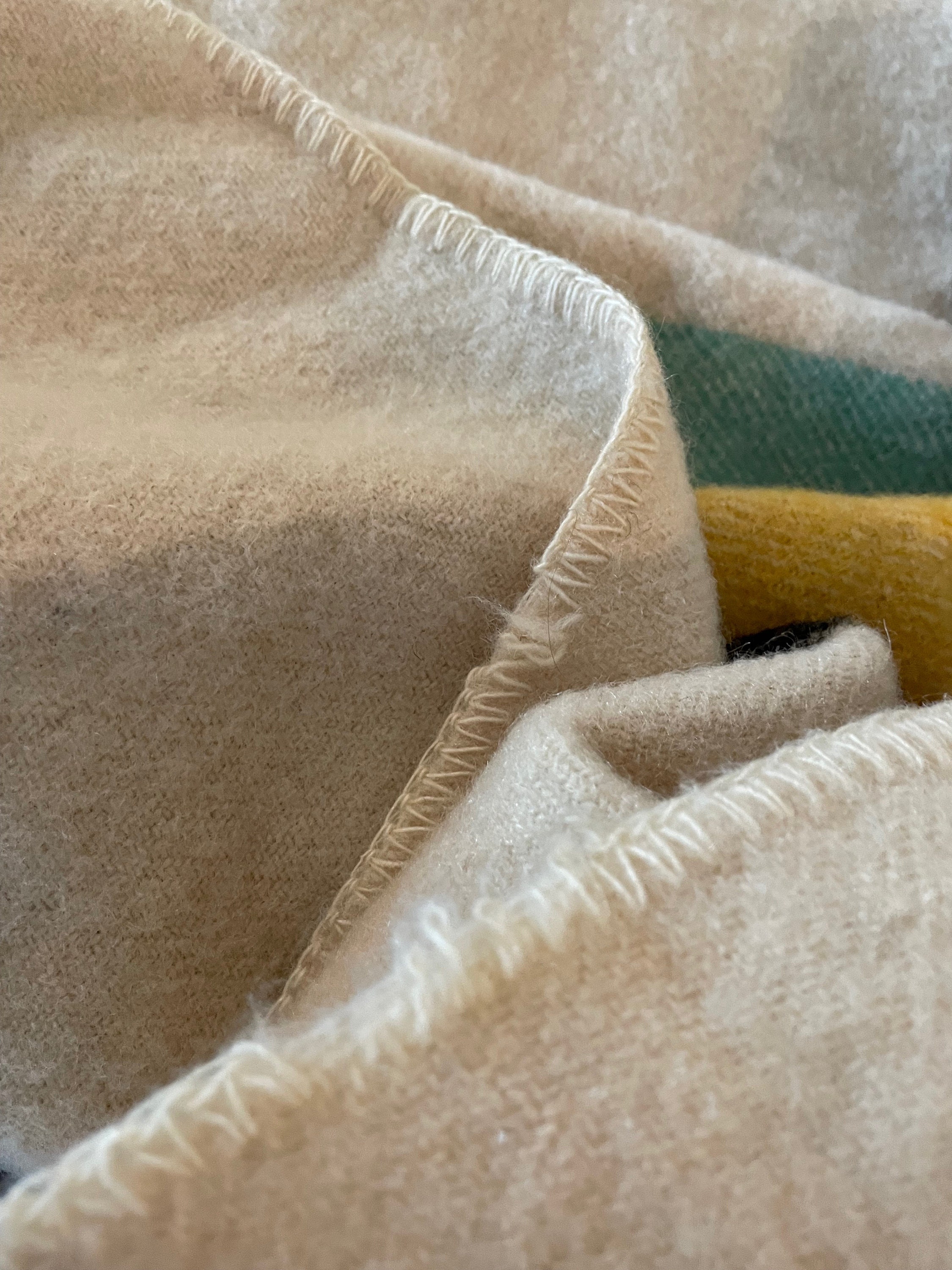 Antique Golden Dawn Wool Blanket Red Blue Yellow Vintage JC