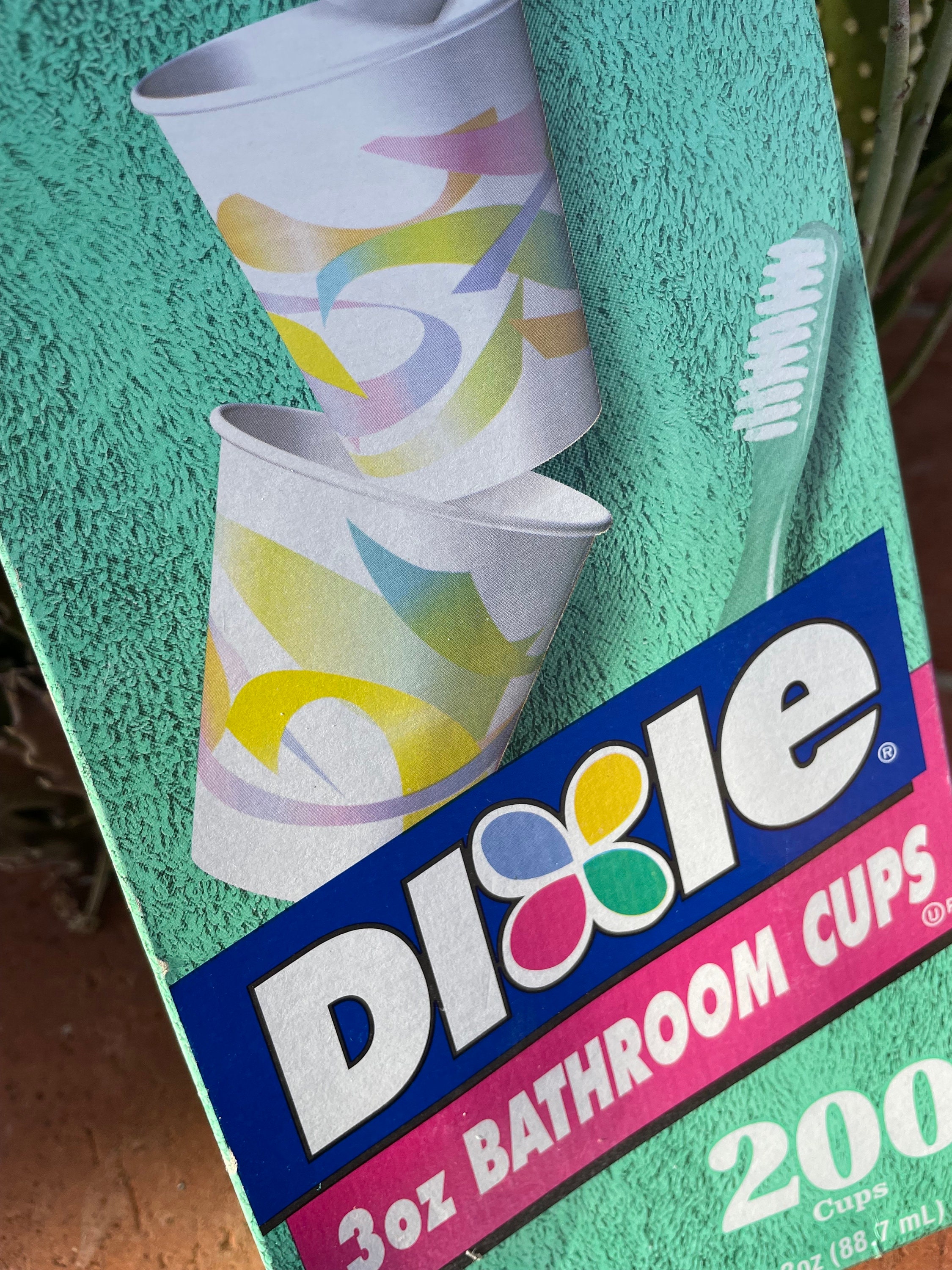 Vintage Dixie Cups 80s Bathroom Cups Watercolors Design