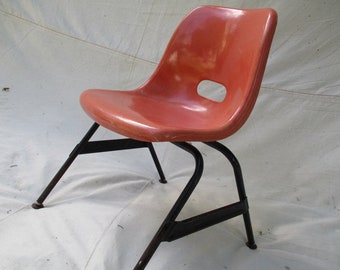 Vintage shell chair Eames STYLE Children's fiberglass desk chair Mid Century Modern kid's chair USA.