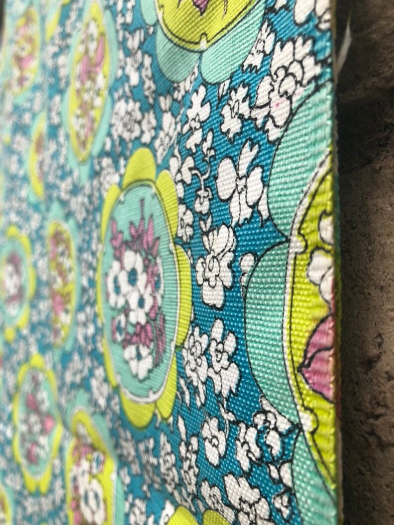 Vintage Flower Power Fabric Mod Floral Upholstery Fabric Flower Graphic Cotton Fabric Room Decor