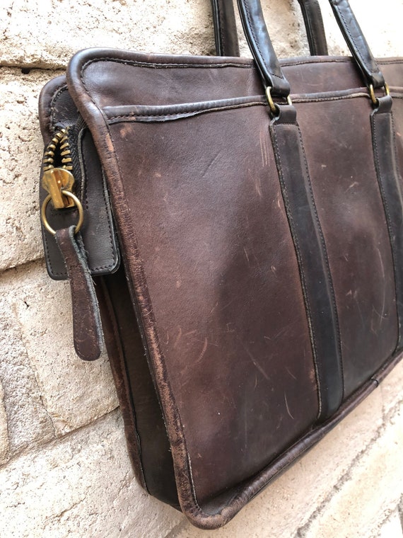 Vintage Coach Leather Laptop Bag 80s 