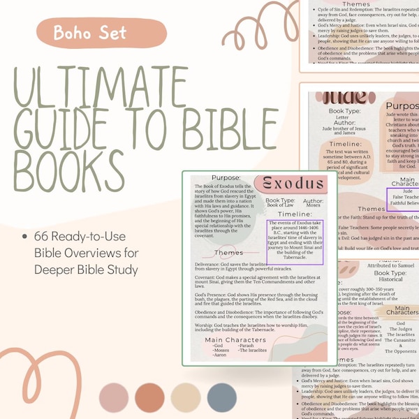 Wkładki do przeglądu ksiąg biblijnych Boho