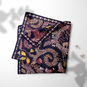 100% silk pocket square, Silk handkerchief, Unique gift for him, Design inspired by Greece image 1