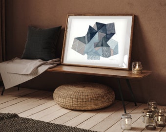 Abstract Geometry print, Geometric Shape Art, Modern minimalist art, Shapes and Lines Art, Home gallery wall art,