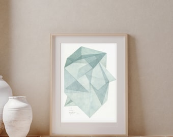 Abstract Geometry Wall art, Geometric Shape print , Organic shape, Iceberg Art, Zen Art, Minimalist Aesthetics