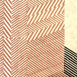 Geometric Art, Original Linocut print, Minimalist gallery, living room wall art image 3