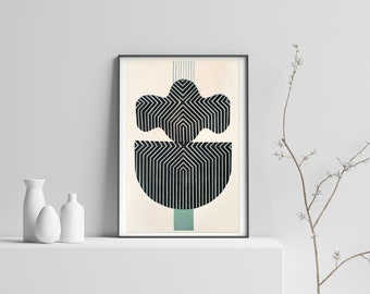 Abstract Wall art, office wall art, original linocut print, bedroom wall decor