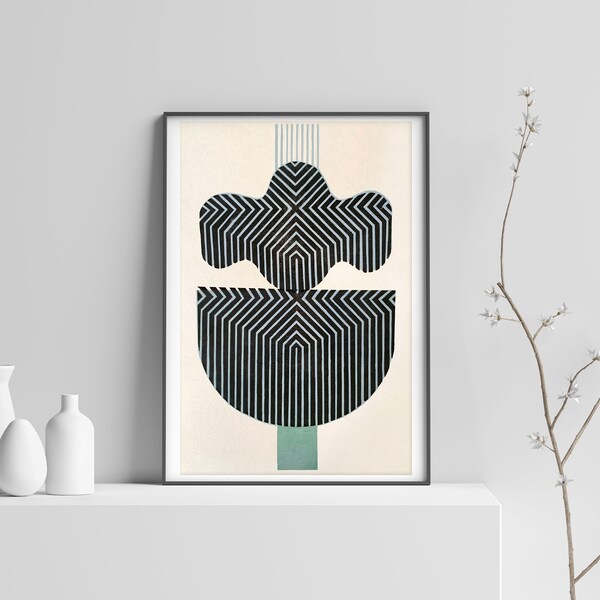 Abstract Wall art, office wall art, original linocut print, bedroom wall decor