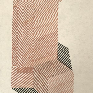 Geometric Art, Original Linocut print, Minimalist gallery, living room wall art image 2