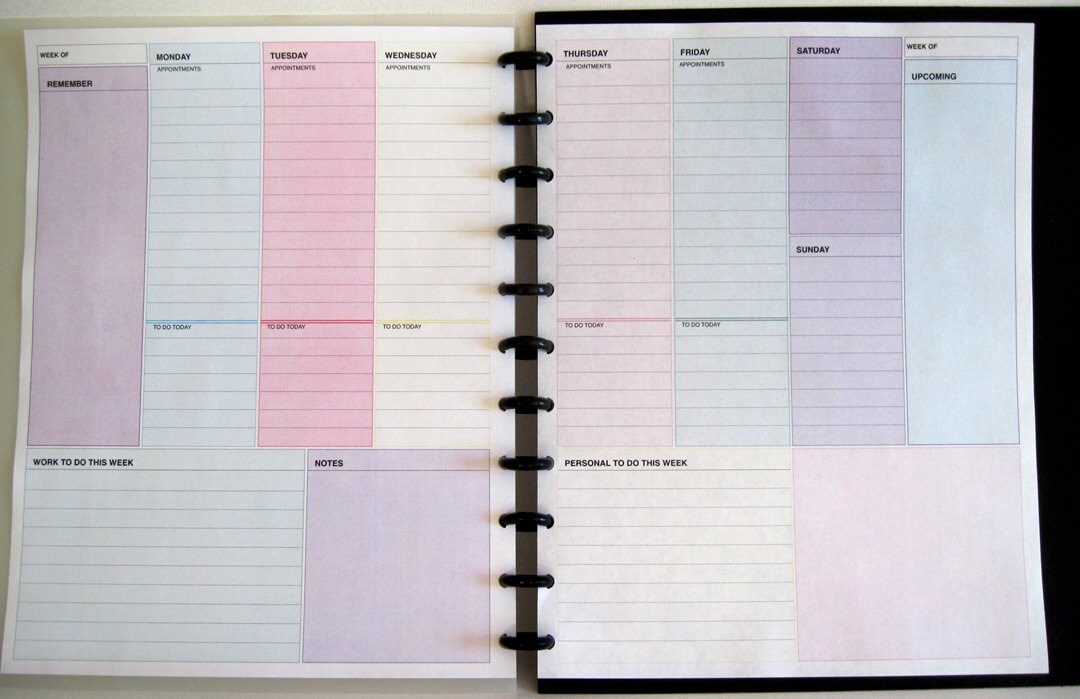 Rite in The Rain 9260W Planner Calendar Pages, Weekly, 5 x 7 in