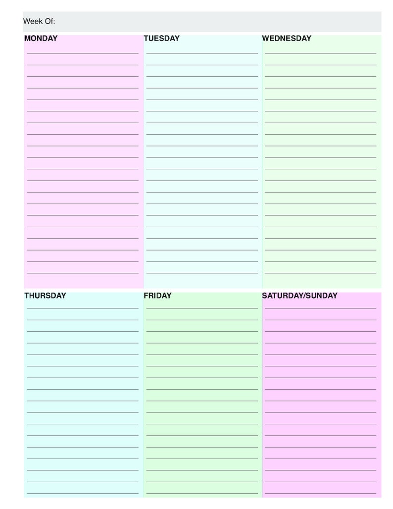 Busy mom to do list 2 page per week letter size weekly planner etsy