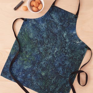 Watercolor Sea Blue Apron: Textured Cooking Apron
