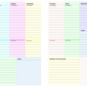 Planner 2-page per Week A4 Size Weekly Planner Day Planner Instant ...