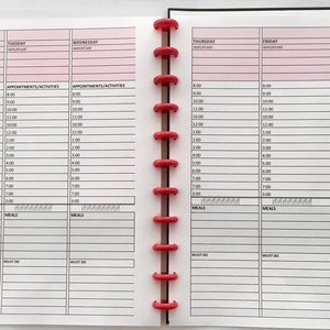 Busy Mom Planner Editable Full-Sized Planner in Excel for Circa, Tul, Rollabind, Arc Calendar Planner systems
