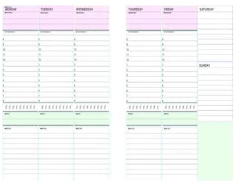 Busy Mom Planner 2 Pages per week Junior Size Weekly Planner Day Planner with Menu Download for Appointment To Do List fits Circa Arc Tul