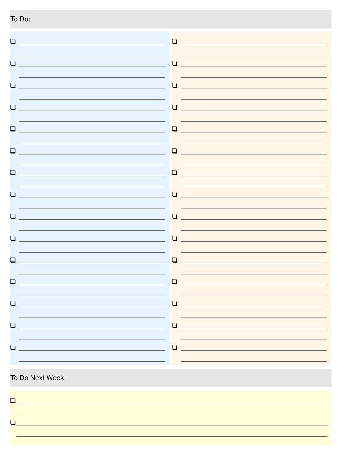 TO DO List Planner 2 page Per Week Letter Size Weekly Planner Etsy 