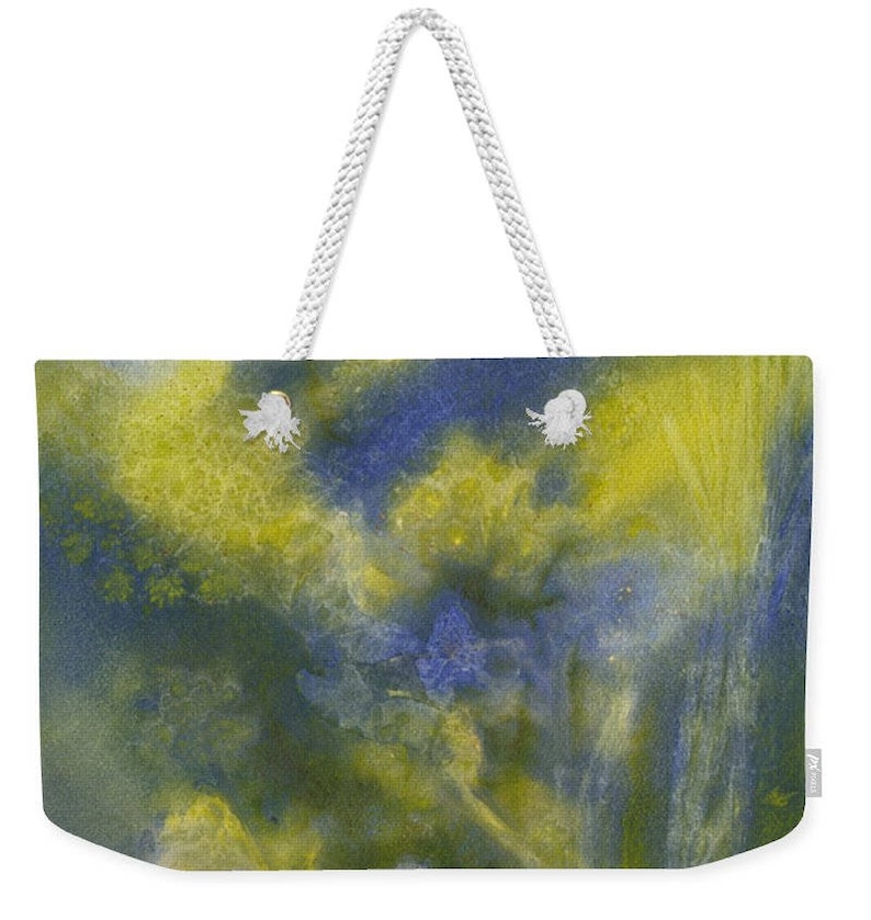 Tote Beach Weekender Watercolor Abstract Wild Flowers and Grasses 2 Gift Idea