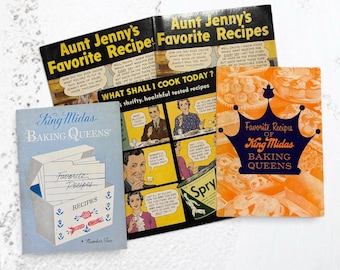 Lot of Vintage Cookbooks/ Booklets 1950s MCM King Midas Flour Spry Shortening