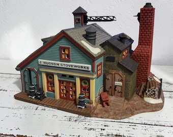 Dept 56 New England Heritage J Hudson Stoveworks Christmas Snow Village Building