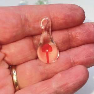 colorful Glass Mushroom Pendant diy jewelry necklace fun fungi art