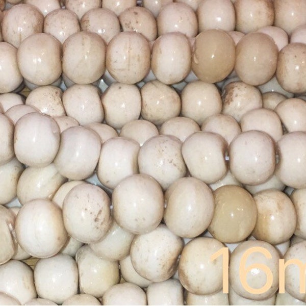 Bone, Beads, Bone Beads, 16mm  Beads, Round Beads, Ox Bone, Ox Bone Beads, Large Hole Beads, Natural Beads, Natural Bone, Natural Bone Beads