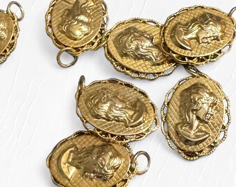 All Gold Plated / Tone Cameo Pendant or Charm | earrings | necklace | bracelet | jewelry
