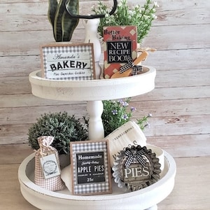 Personalized Tiered Tray Pie Baking Signs mini Set of 5,/Farmhouse Gift /Rustic Country/Mothers Day