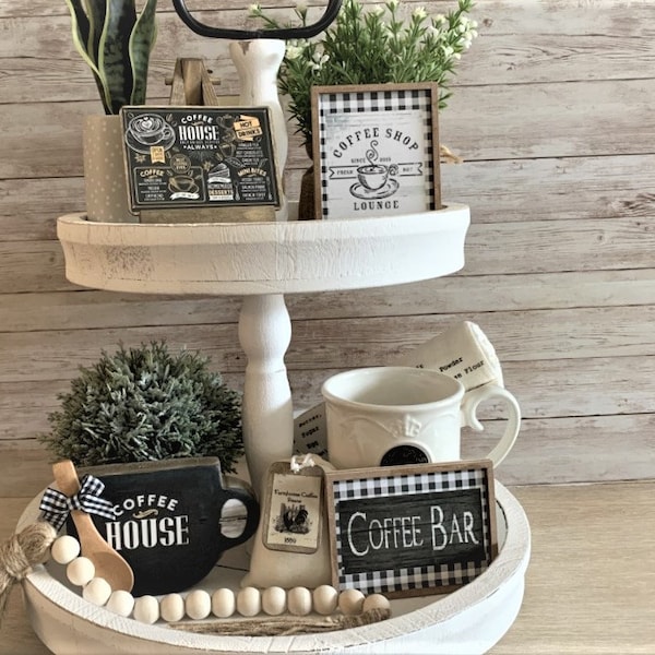 Coffee Tiered Tray Decor - Etsy