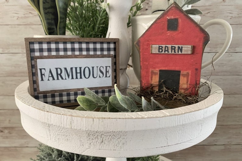 Tiered Tray Farm House Tiered Tray Fillers /Farmhouse gift/Rustic Country Decor/ image 3