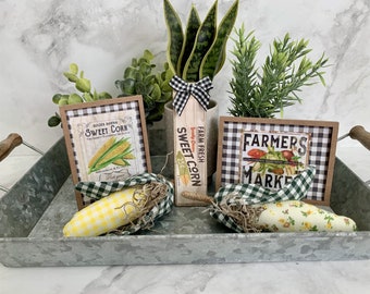Tiered Tray Special Summer Corn Gift/ Mothers Day Bundle Set of 5 Bowl Fillers / /Rustic Decor/ Farmhouse/Bowl Filler