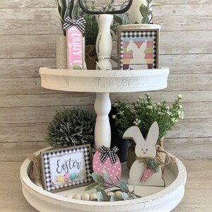 Easter Set of 5 Tiered Tray  Filler Set / Rustic Country Decor