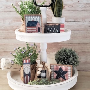 4th of July Tiered Tray Set of 5 Bowl Fillers / /Rustic Decor/ Farmhouse