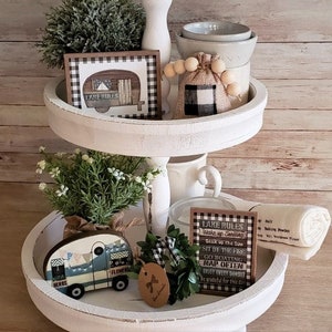 Tiered Tray Camper mini Set of 5 Bowl Fillers /Farmhouse gift/Rustic Country Decor