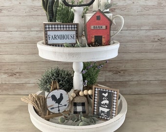 Tiered Tray Farm House Tiered Tray Fillers /Farmhouse gift/Rustic Country Decor/