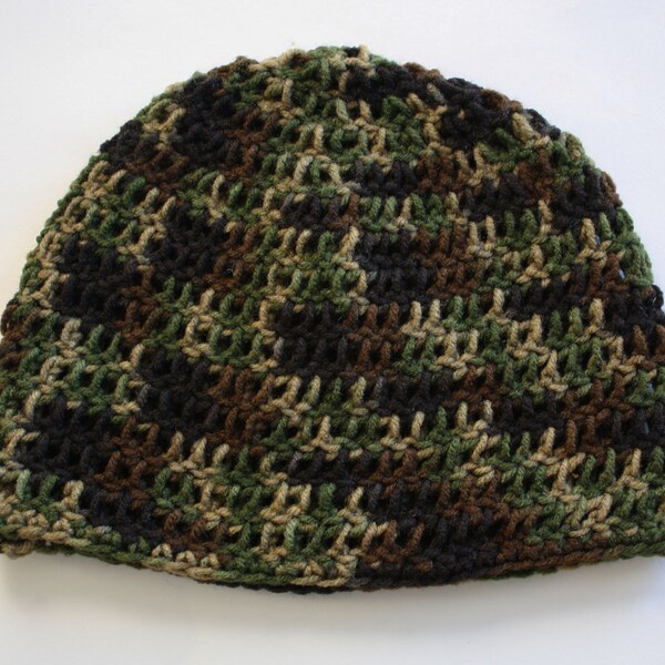 Crochet Camo Hat (adult)