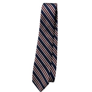 Vintage Yale Co-op Tie Mens One Size Blue Striped Classic Woven Prep Necktie