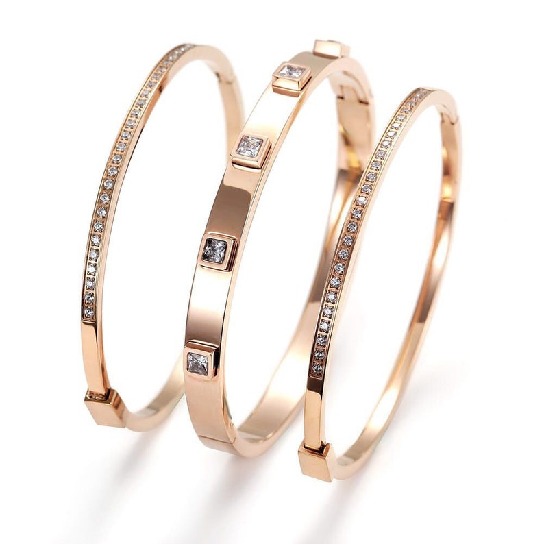 CZ bar square cuff